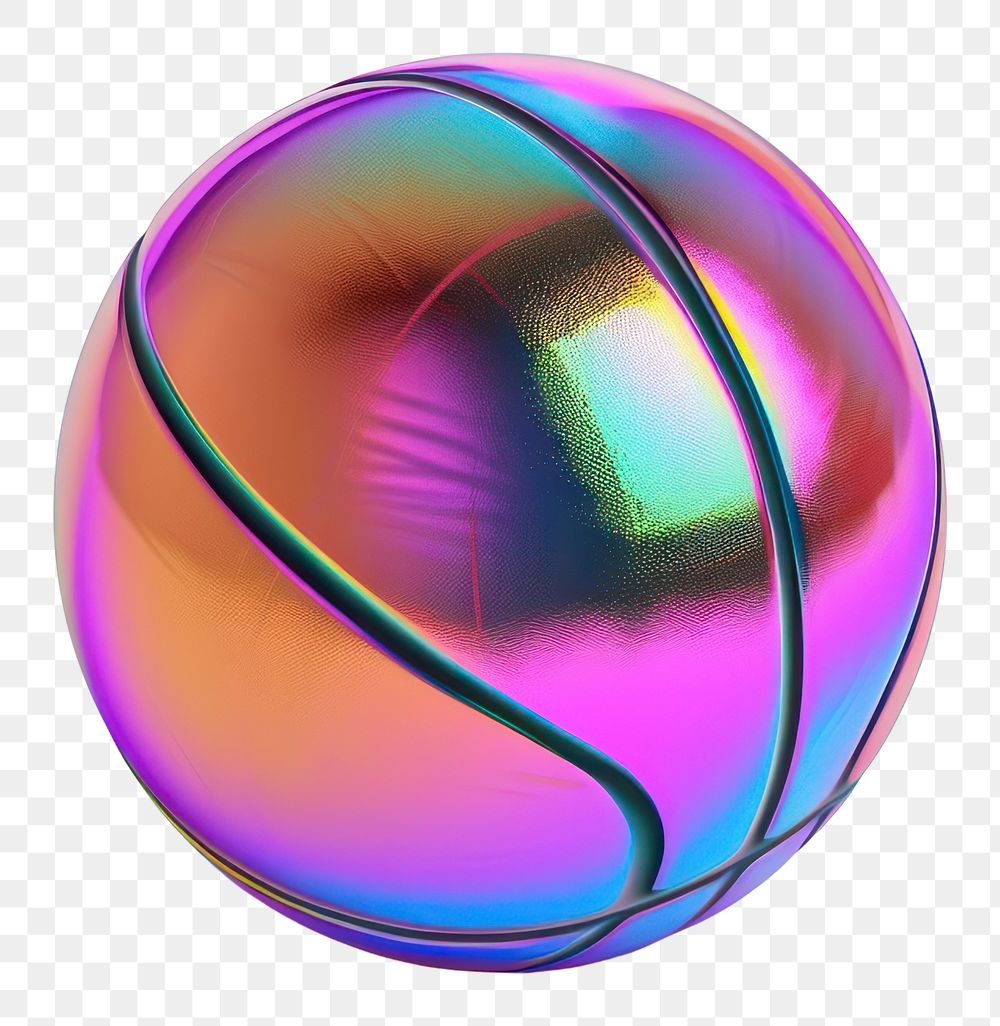 PNG  Basketball iridescent sphere white background lightweight.