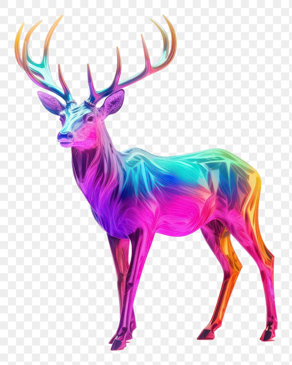 PNG  Deer iridescent wildlife animal mammal.