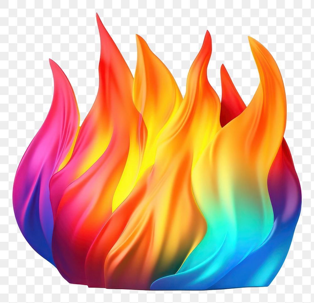 PNG  Fire emoji iridescent white background creativity abstract.