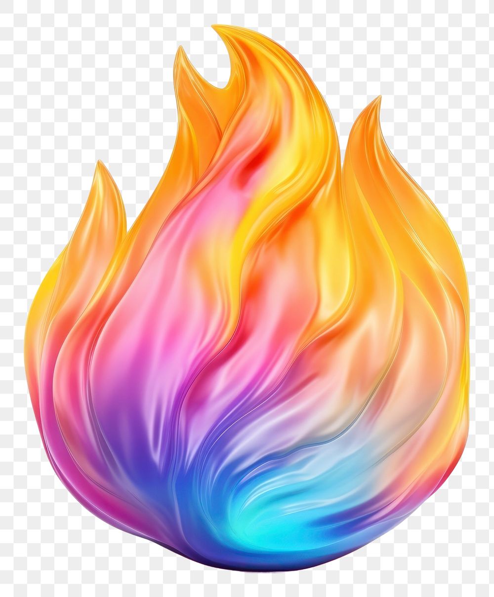 PNG  Fire emoji iridescent white background creativity abstract.