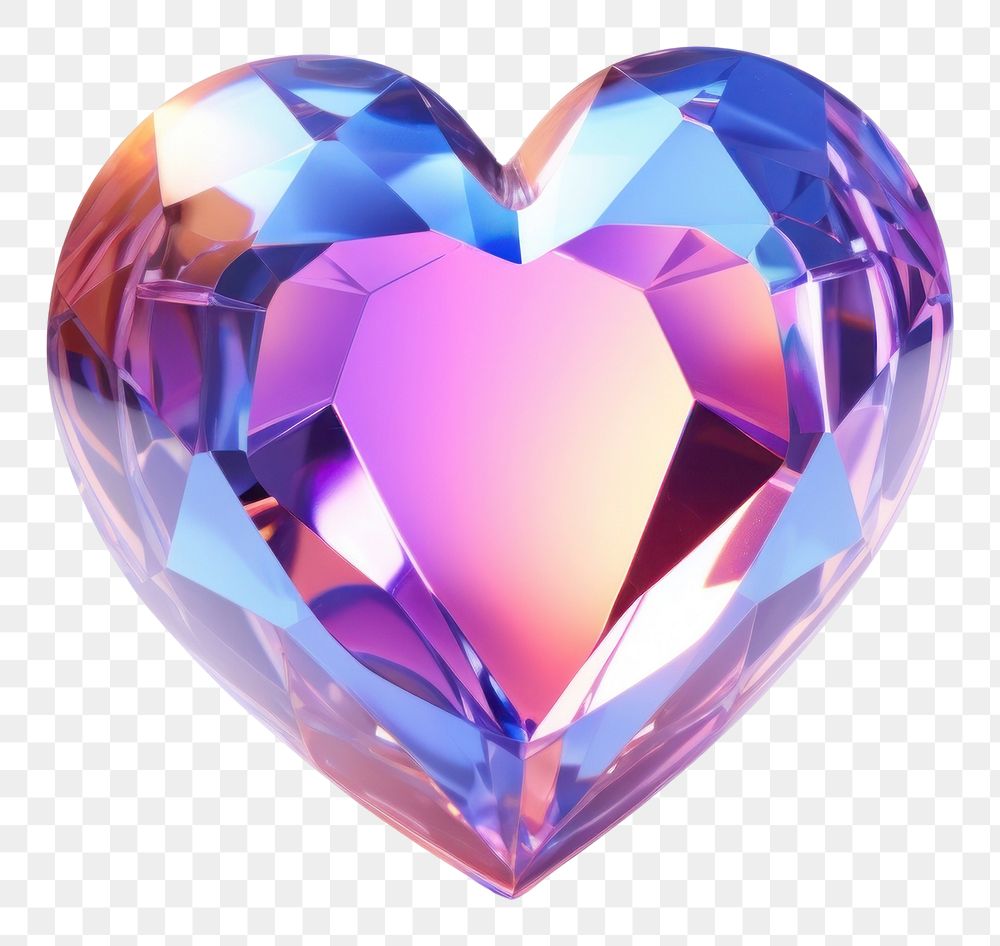 PNG  Heart iridescent gemstone jewelry accessories.