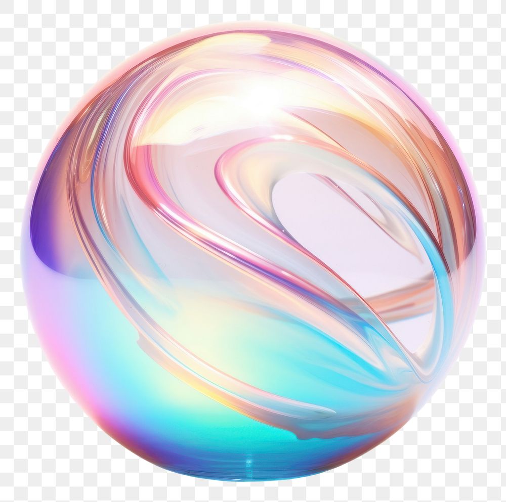 PNG  Orb iridescent sphere white background lightweight.