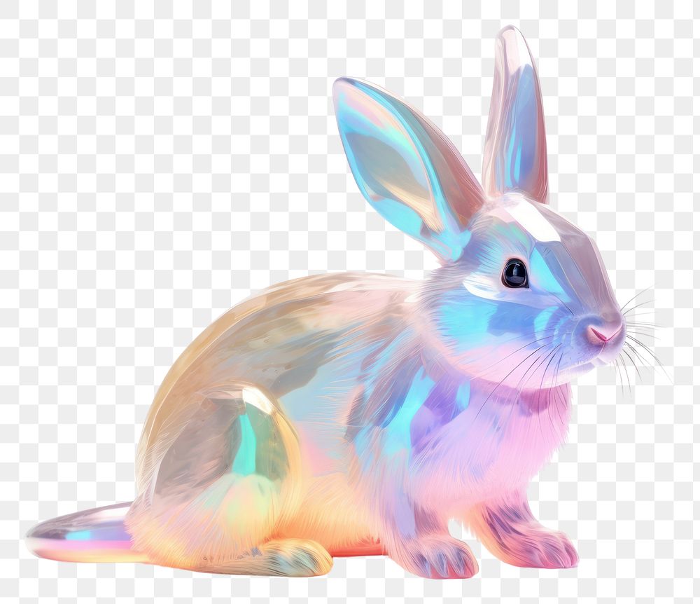 PNG  Rabbit iridescent animal rodent mammal.