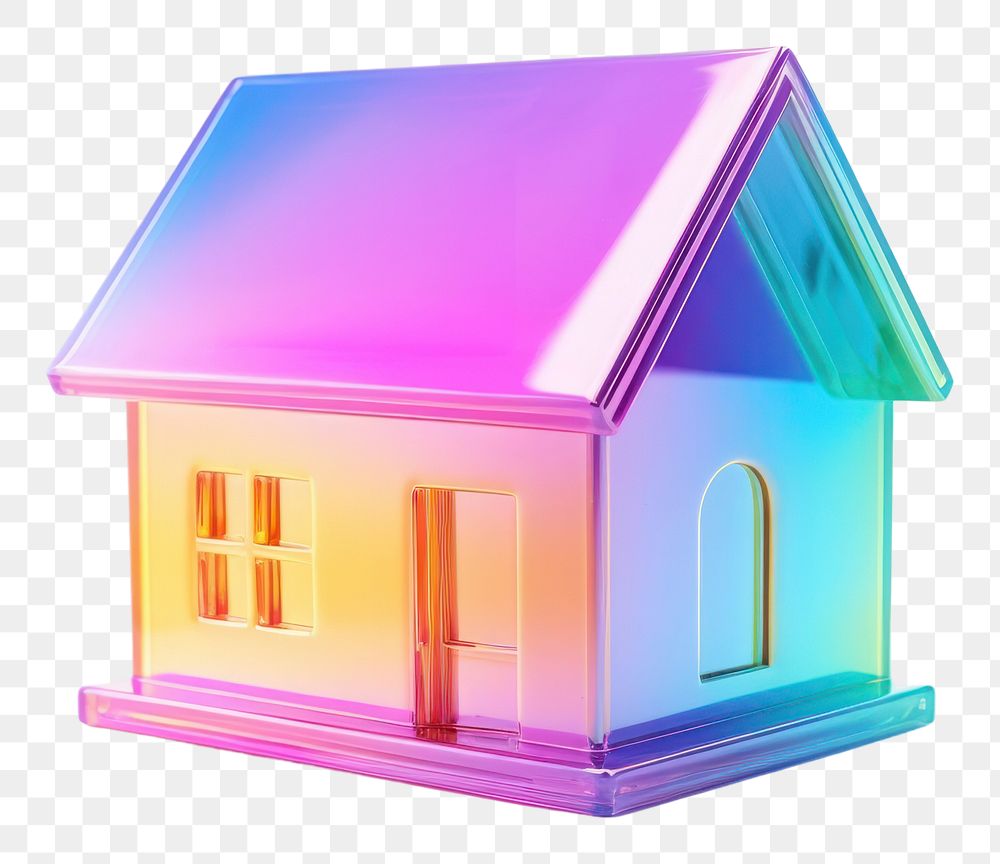 PNG  Toy house iridescent toy white background architecture.