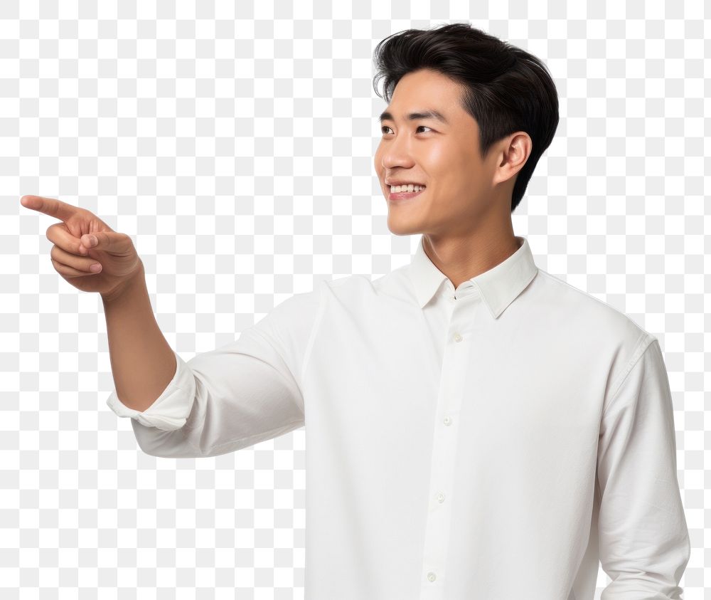 PNG  Asian man is pointing hand holding adult. AI generated Image by rawpixel.
