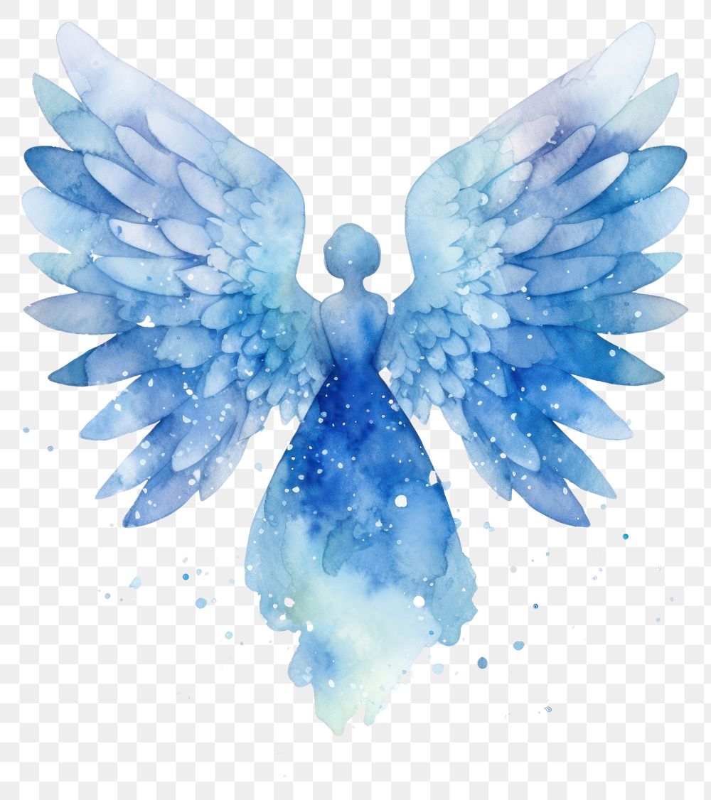 PNG  Angel in Watercolor style white background creativity archangel.