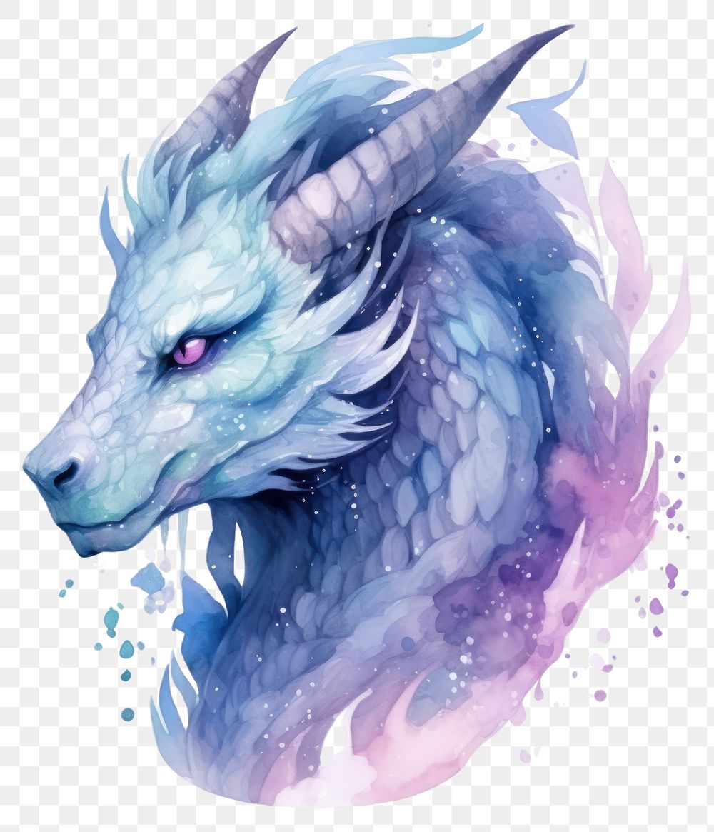 PNG  Dragon in Watercolor style animal representation creativity.
