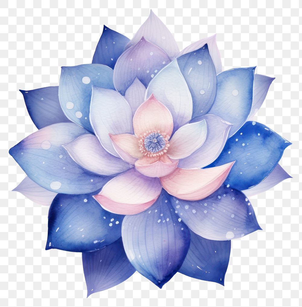 PNG  Lotus in Watercolor style pattern flower petal.