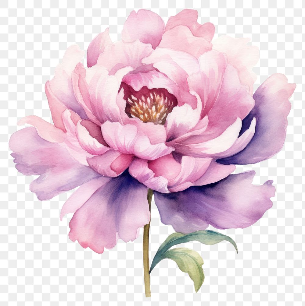PNG  Peony in Watercolor style blossom flower dahlia.