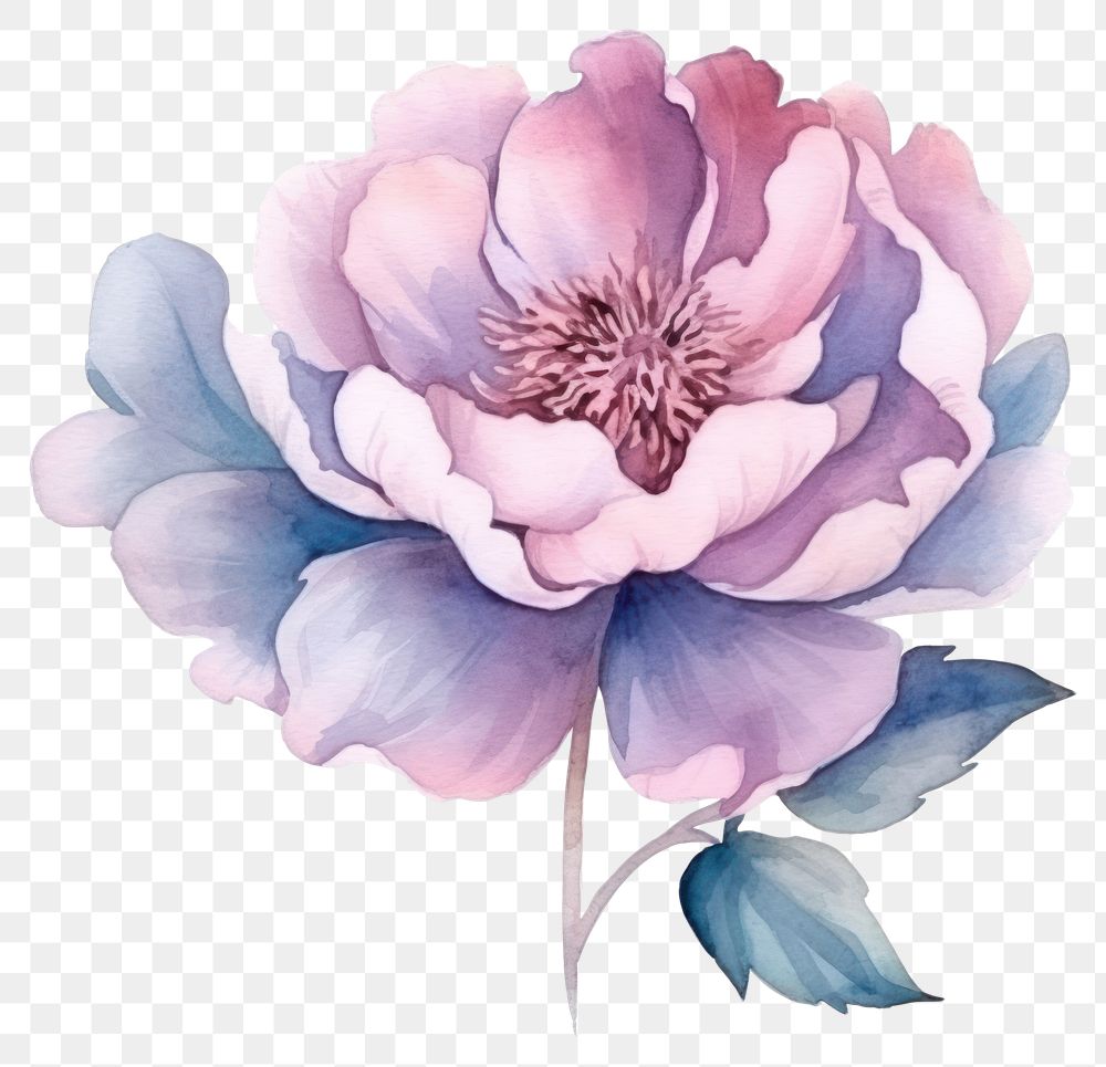PNG  Peony in Watercolor style blossom flower dahlia.