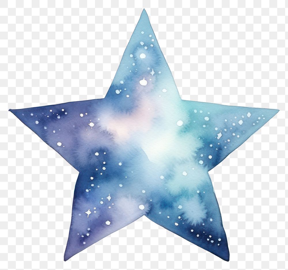 PNG  Star in Watercolor style galaxy symbol night.