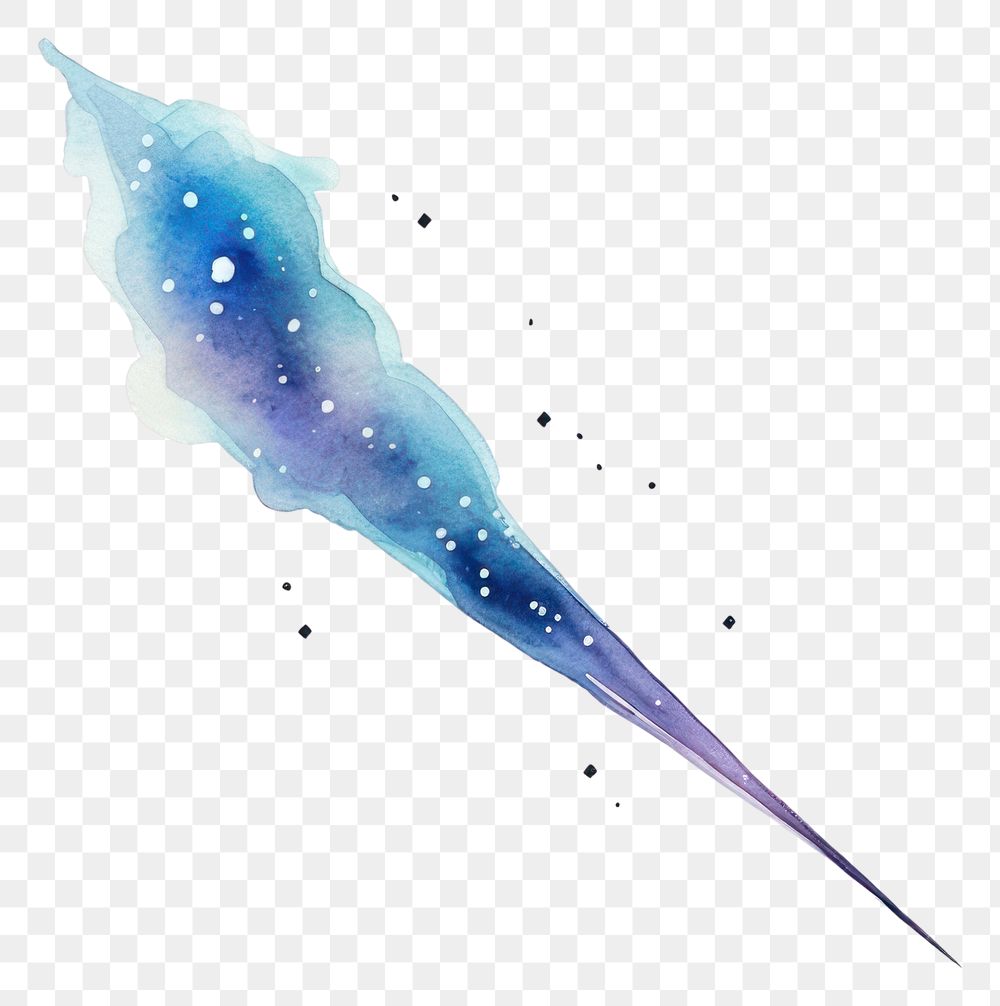 PNG  Shooting star in Watercolor style galaxy white background lightweight.