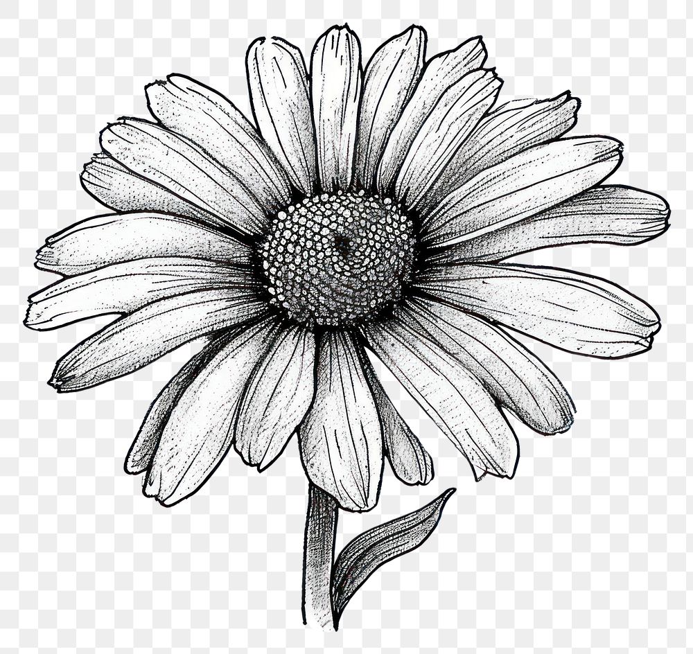 PNG Drawing flower sketch daisy.