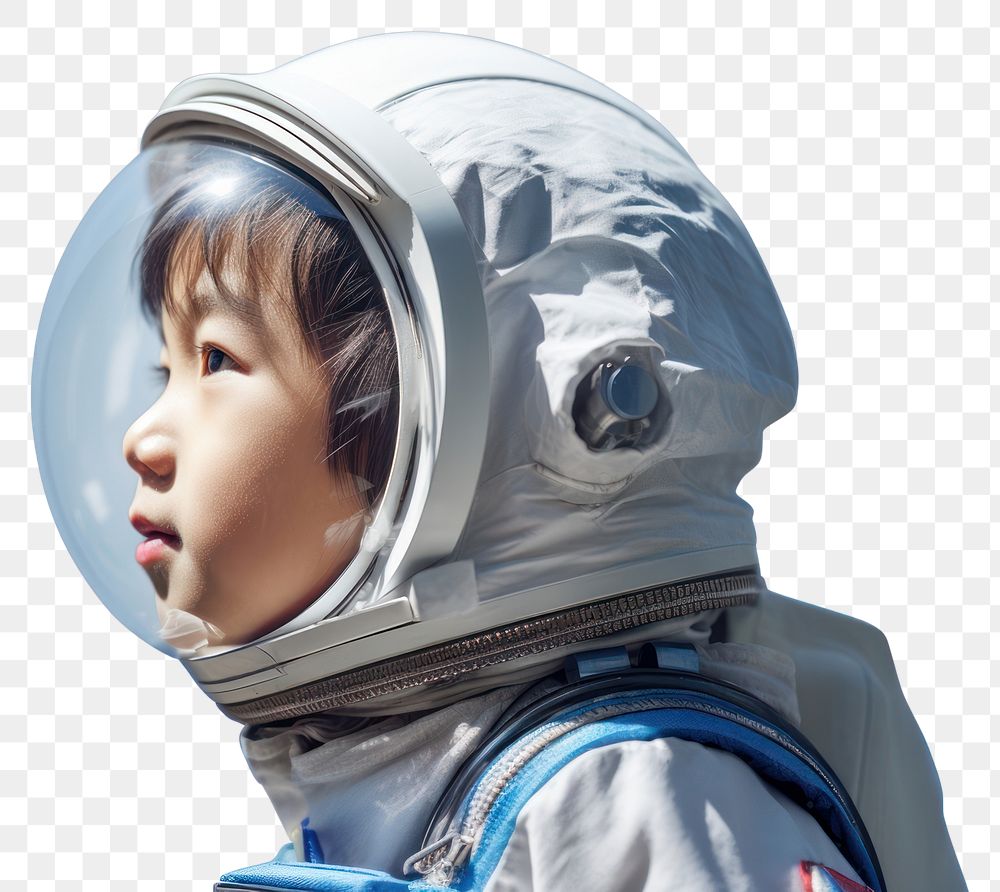 PNG Little asian boy astronaut helmet baby protection.
