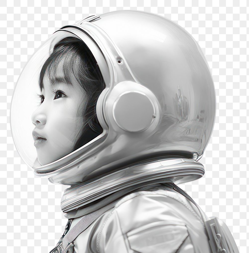 PNG Little asian girl astronaut photography portrait helmet.