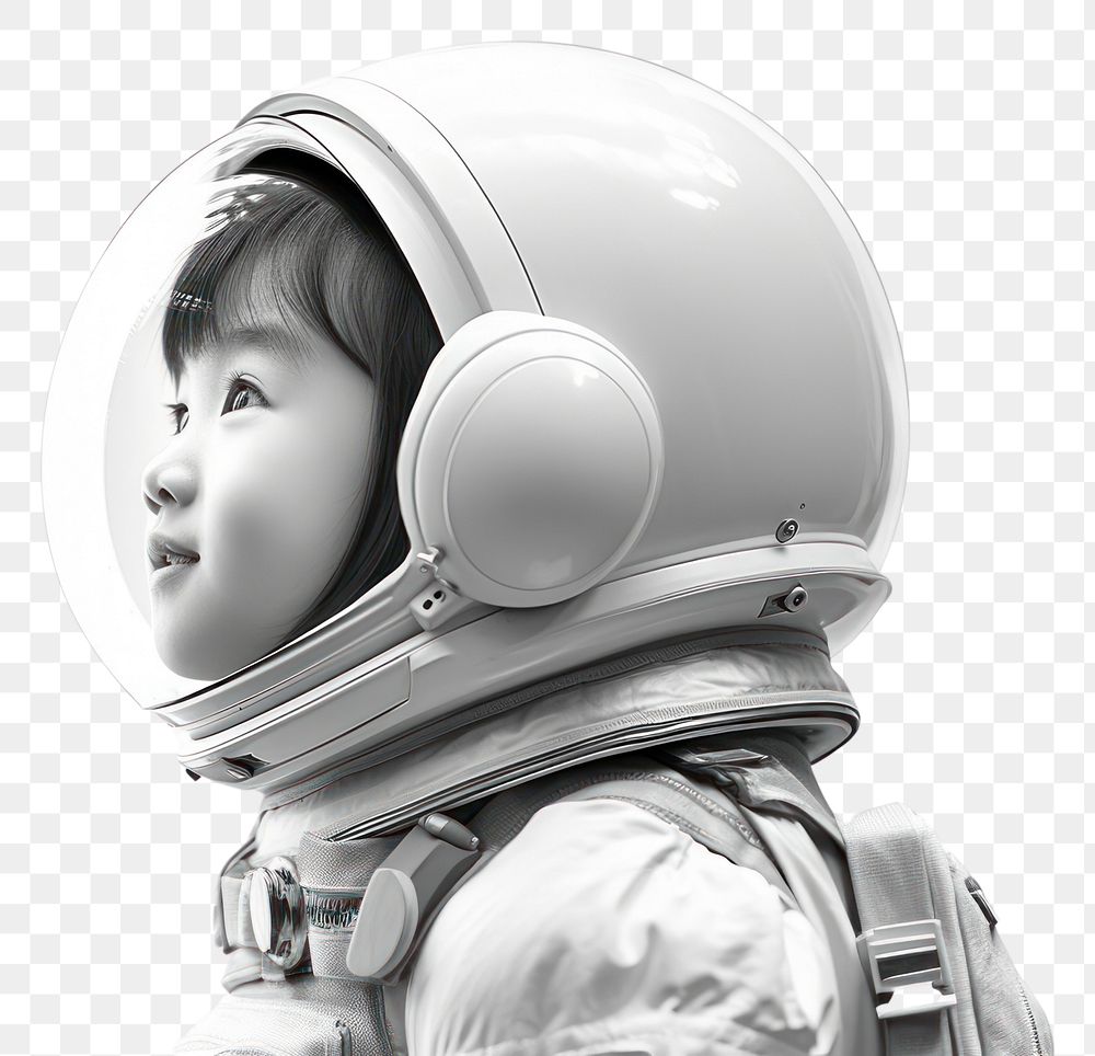 PNG Little asian girl astronaut photography portrait helmet.