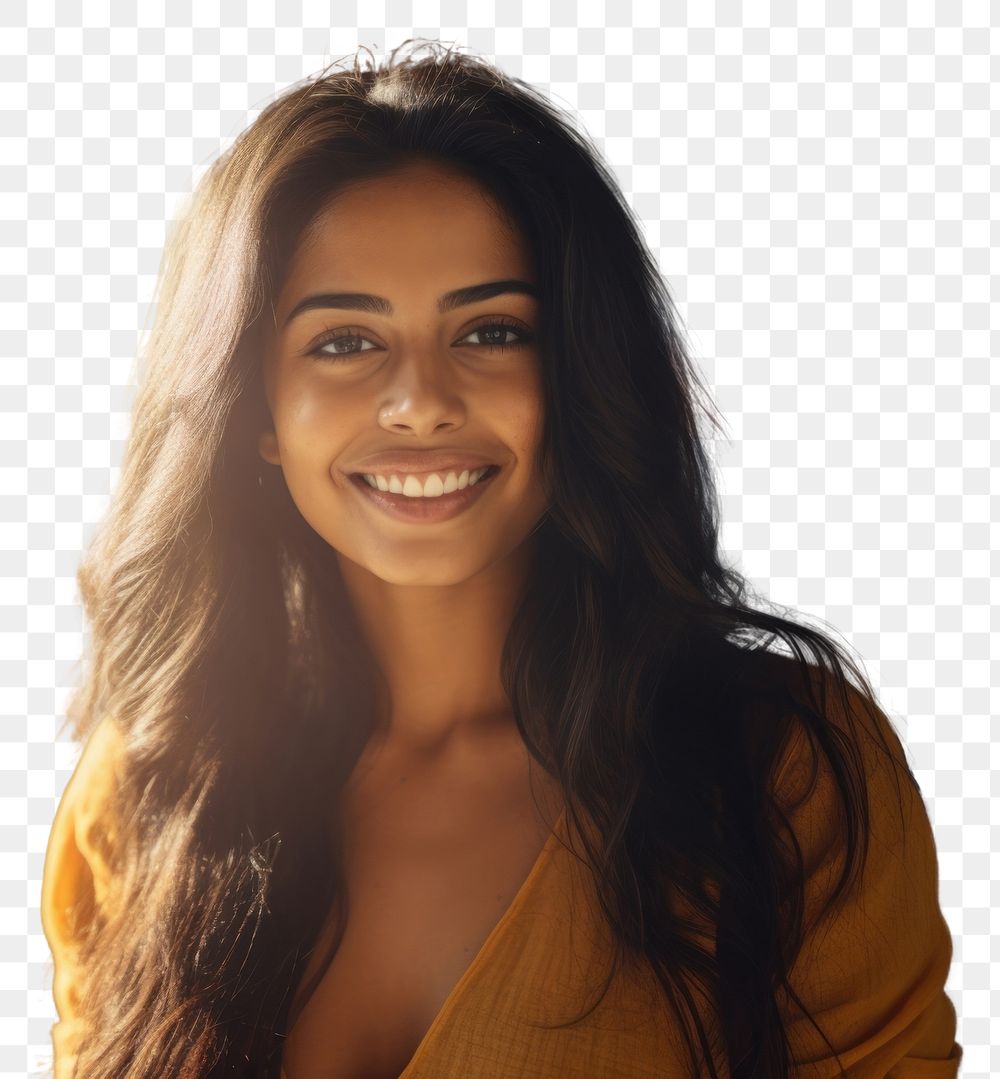 PNG  Indian women wearing casual clothes smiling sunlight smile adult. AI generated Image by rawpixel.