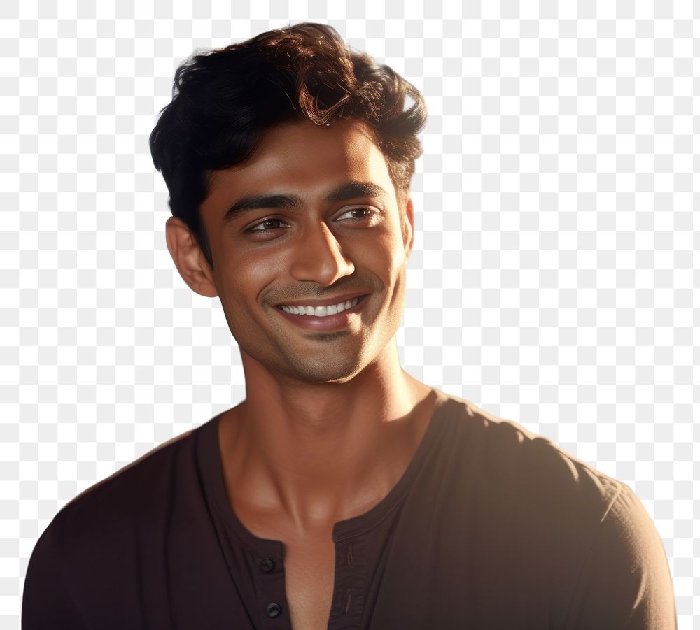 PNG  Indian wearing casual clothes smiling adult smile hairstyle. AI generated Image by rawpixel.