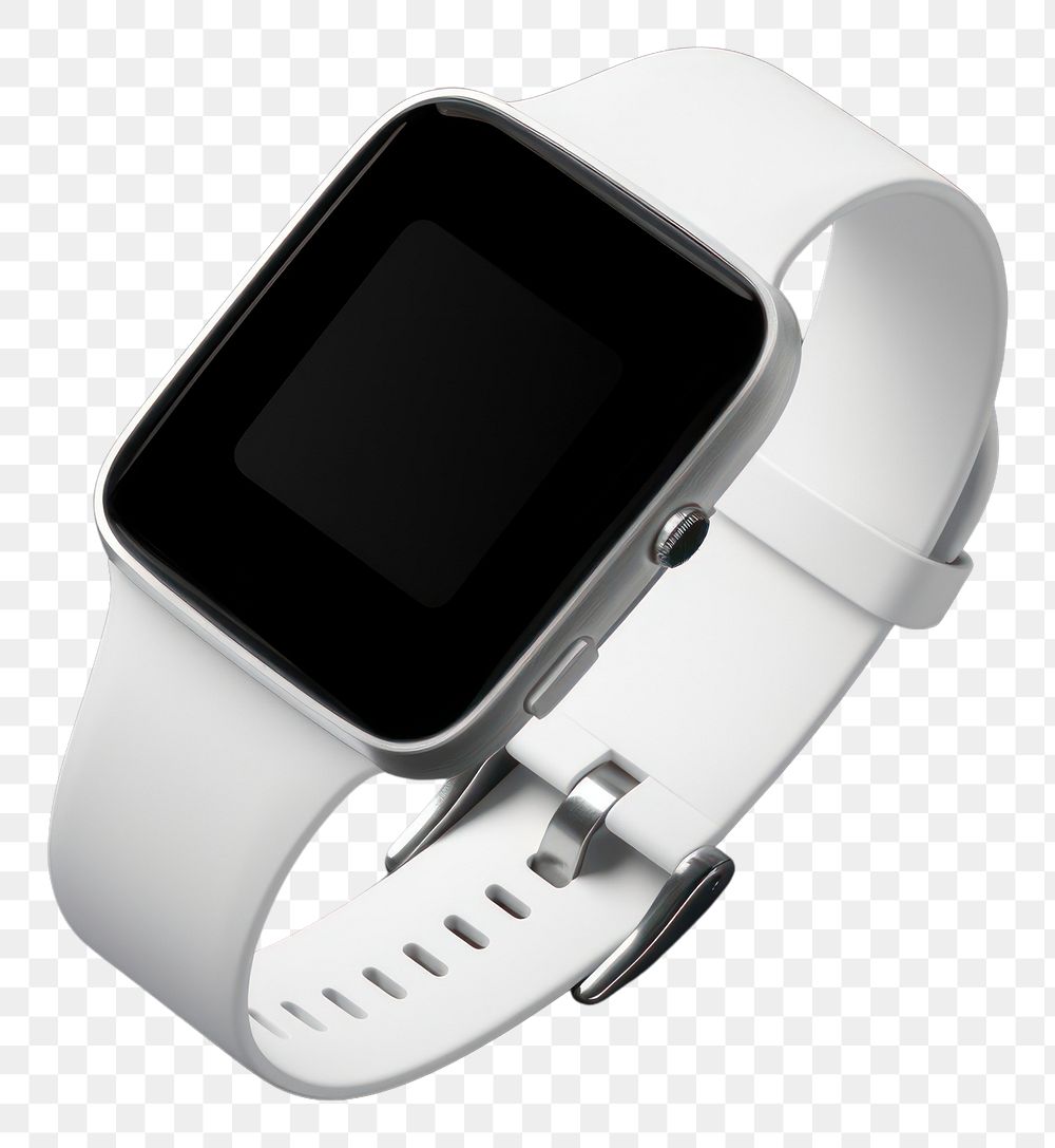 PNG White blank smartwatch mockup mockup wristwatch electronics technology.