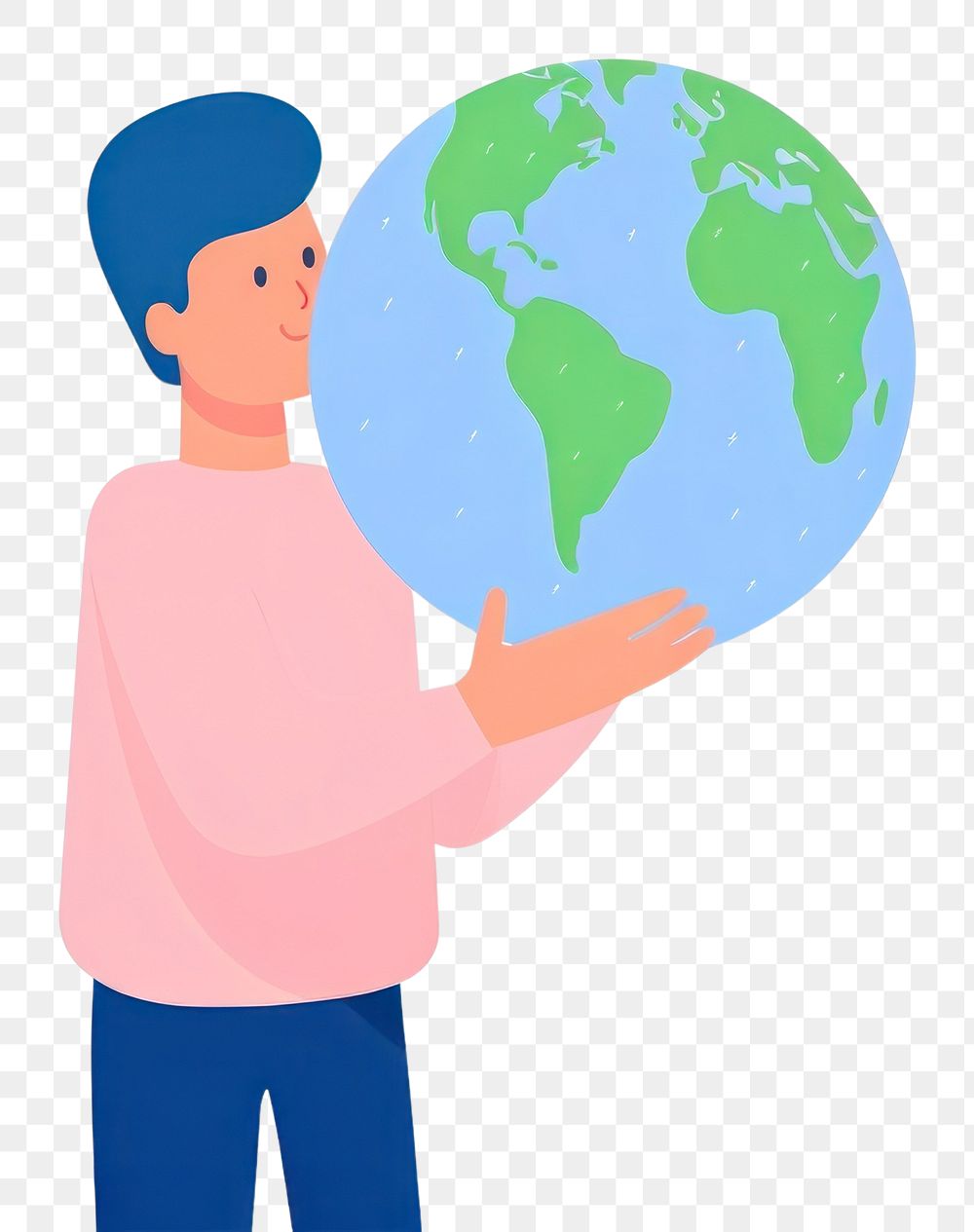 PNG  Hand holding earth planet globe space. AI generated Image by rawpixel.