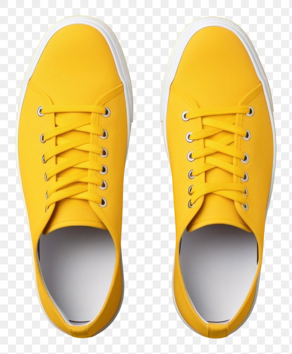 PNG Blank shoes mockup footwear yellow shoelace.