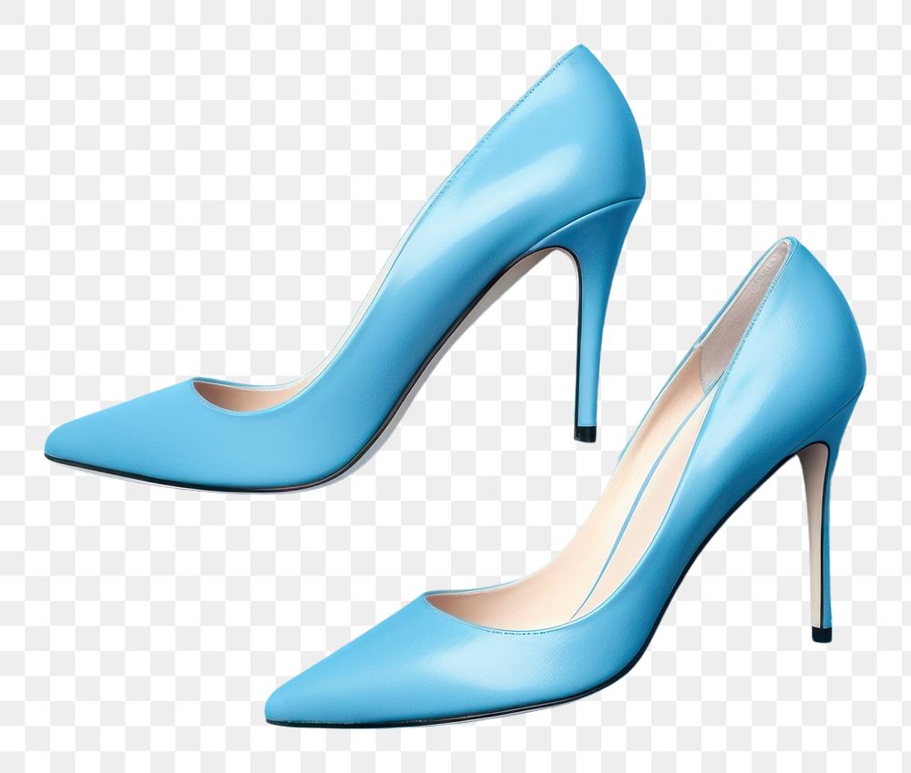 PNG Blank high heel mockup footwear shoe turquoise.
