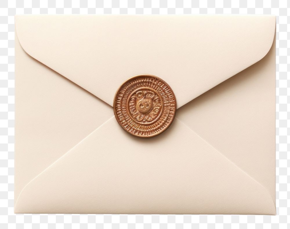 PNG Wax seal stamp mockup envelope mail accessories.