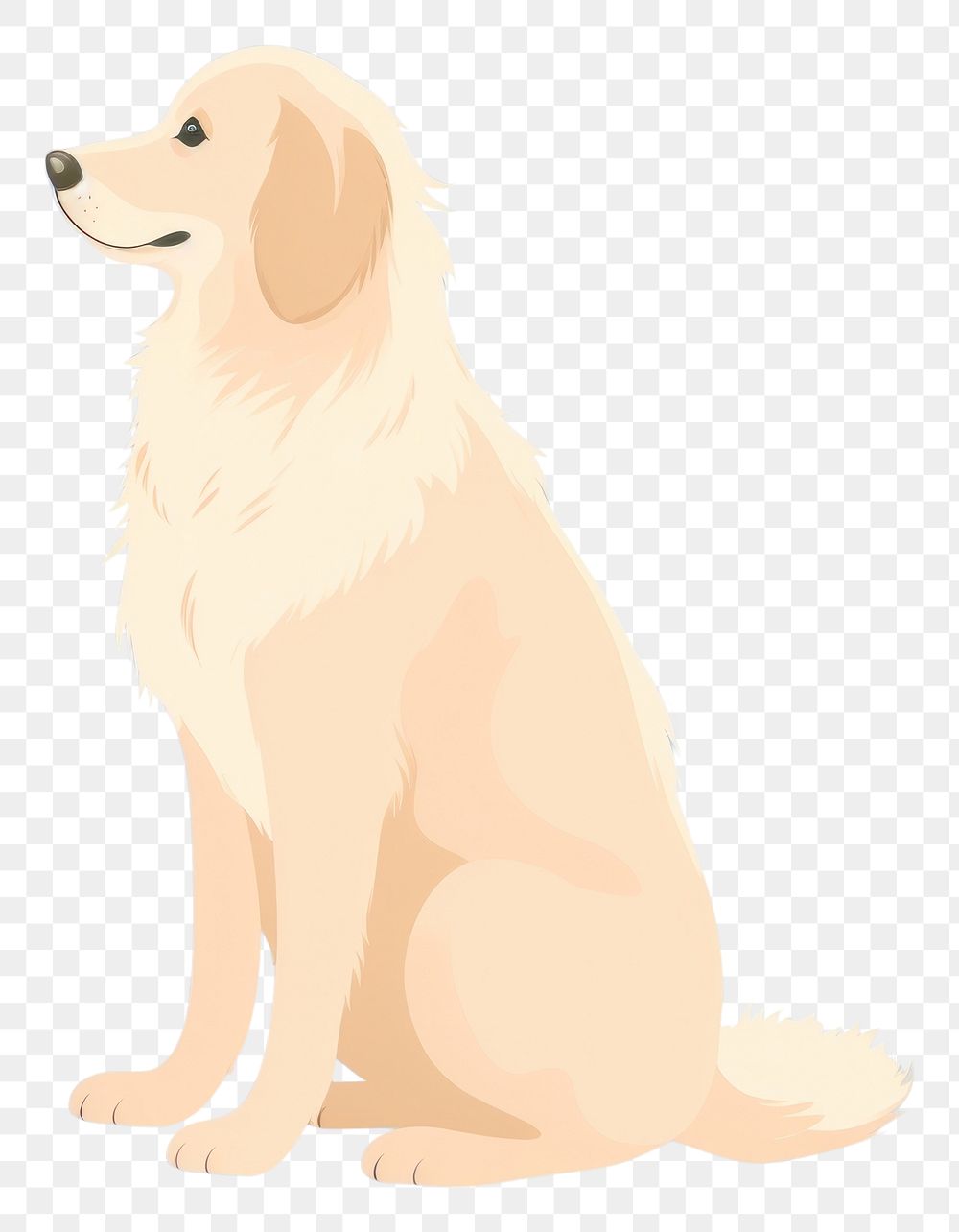 PNG  Golden retriever sitting cartoon animal mammal. AI generated Image by rawpixel.
