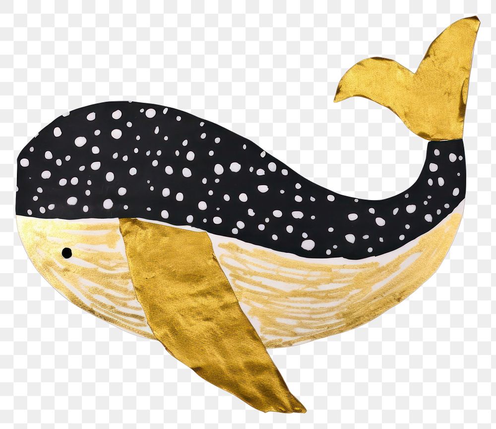 PNG  Whale ripped paper animal fish white background.