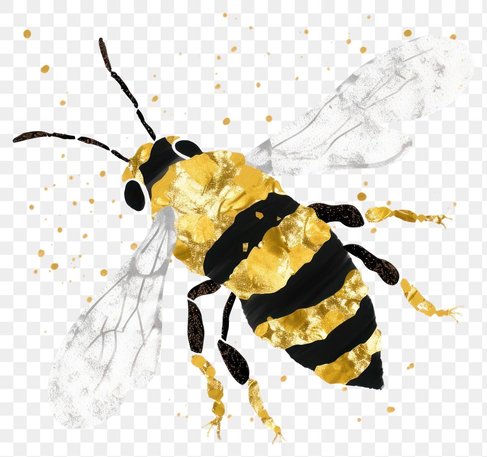 PNG  Bee ripped paper animal insect hornet.
