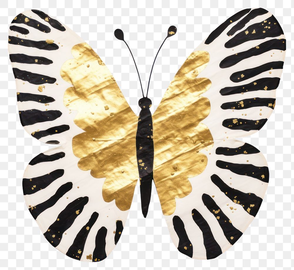 PNG  Butterfly ripped paper insect animal white background.
