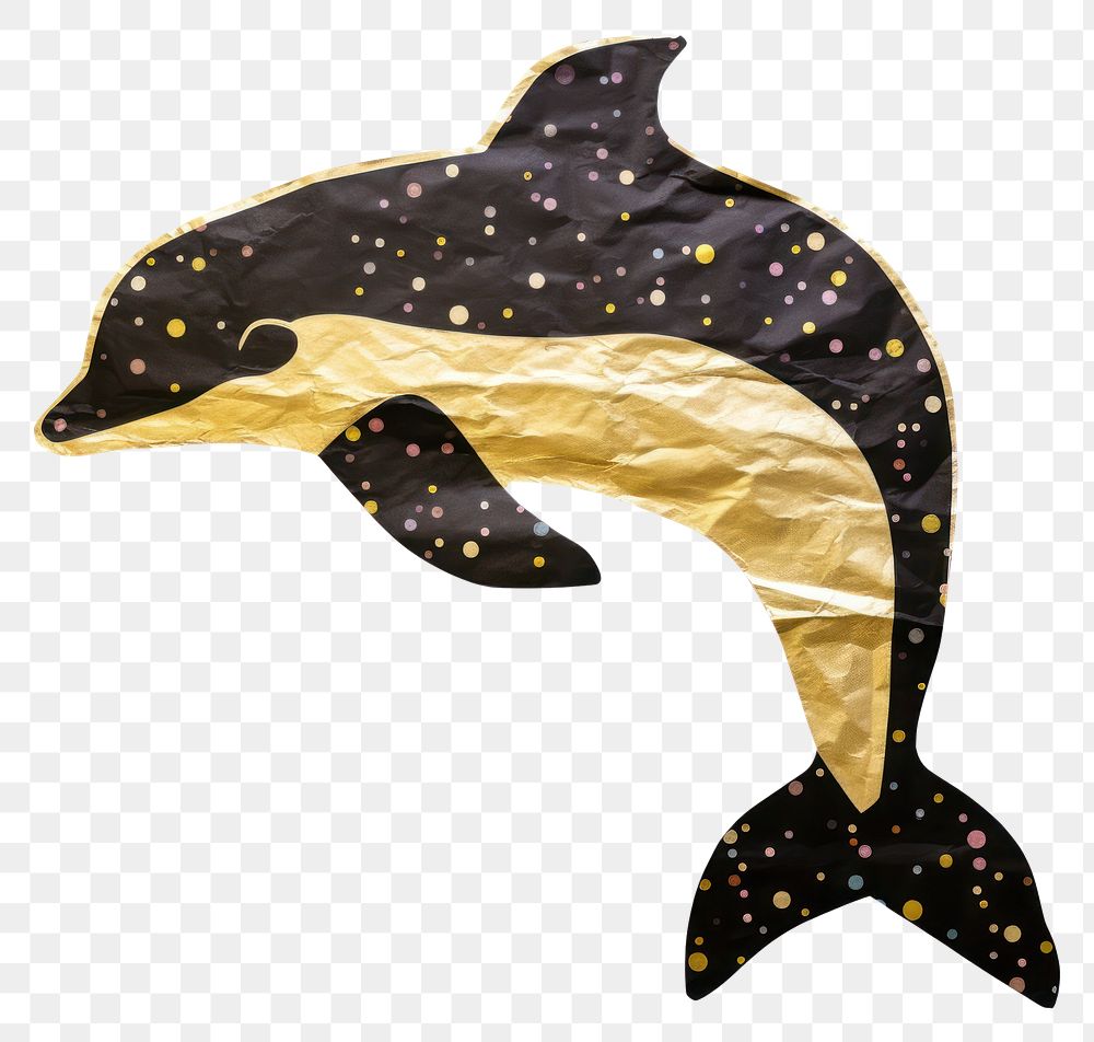 PNG  Dolphin ripped paper animal mammal white background.