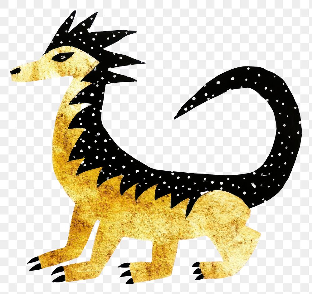 PNG  Dragon ripped paper animal mammal white background.