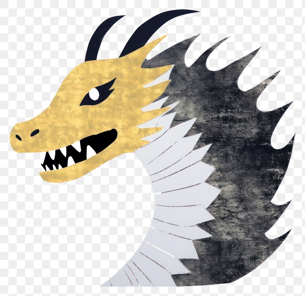 PNG  Dragon ripped paper animal white background representation.