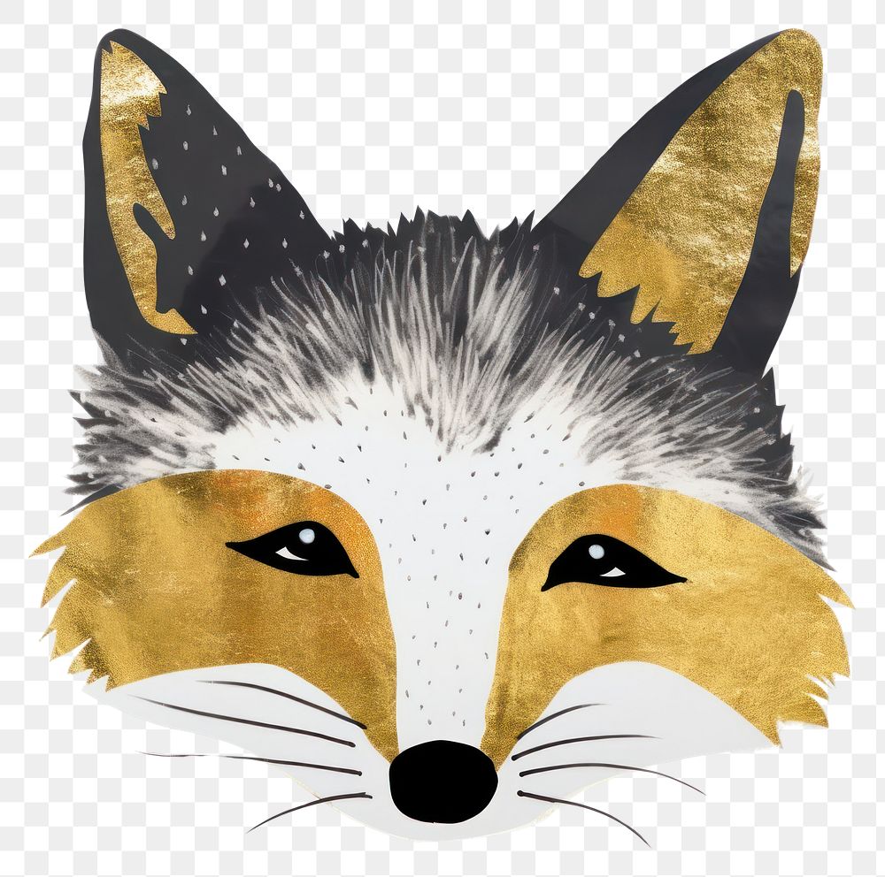 PNG  Fox ripped paper animal mammal white background.