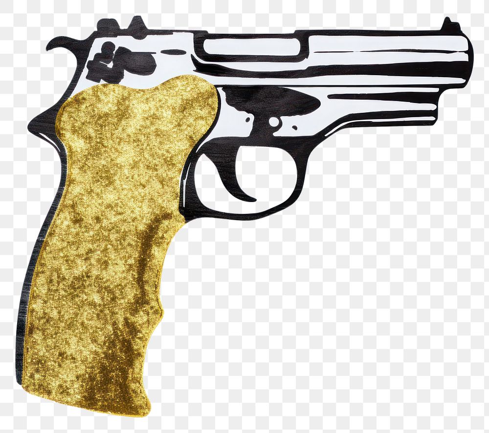 PNG  Gun ripped paper handgun weapon white background.