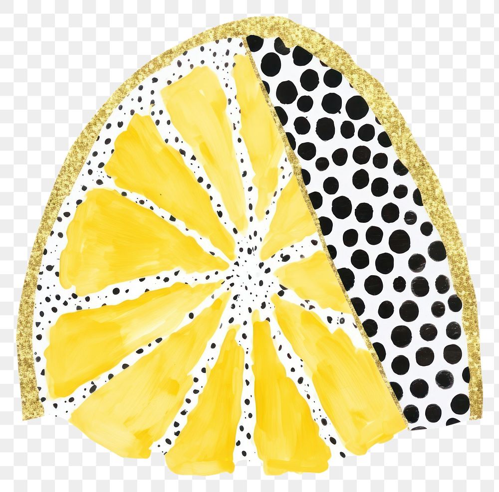 PNG  Lemon half slice shape ripped paper fruit food white background.