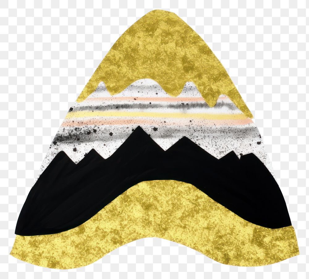 PNG  Mountain shape ripped paper white background headgear clothing.