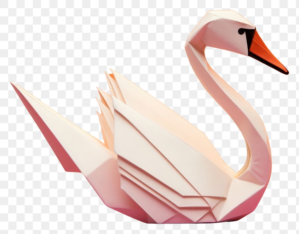PNG  Swan origami paper animal bird art.