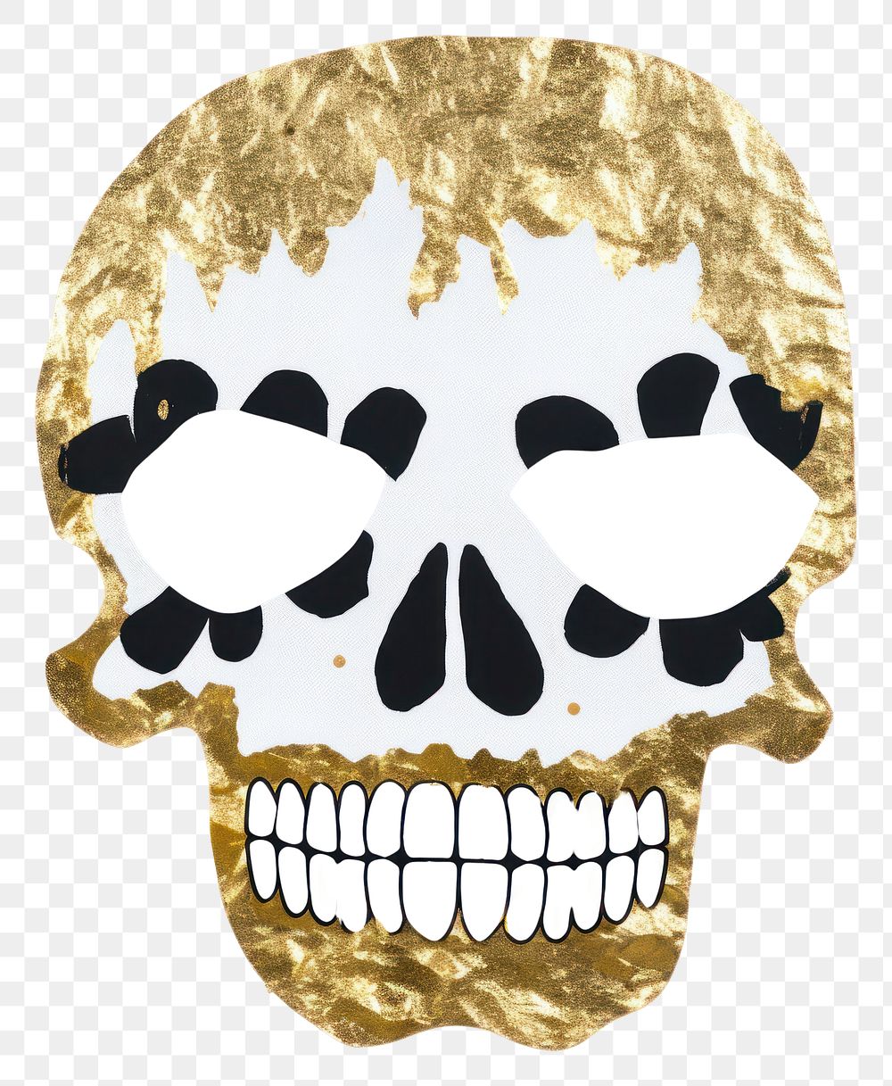PNG  Skull ripped paper mask white background celebration.