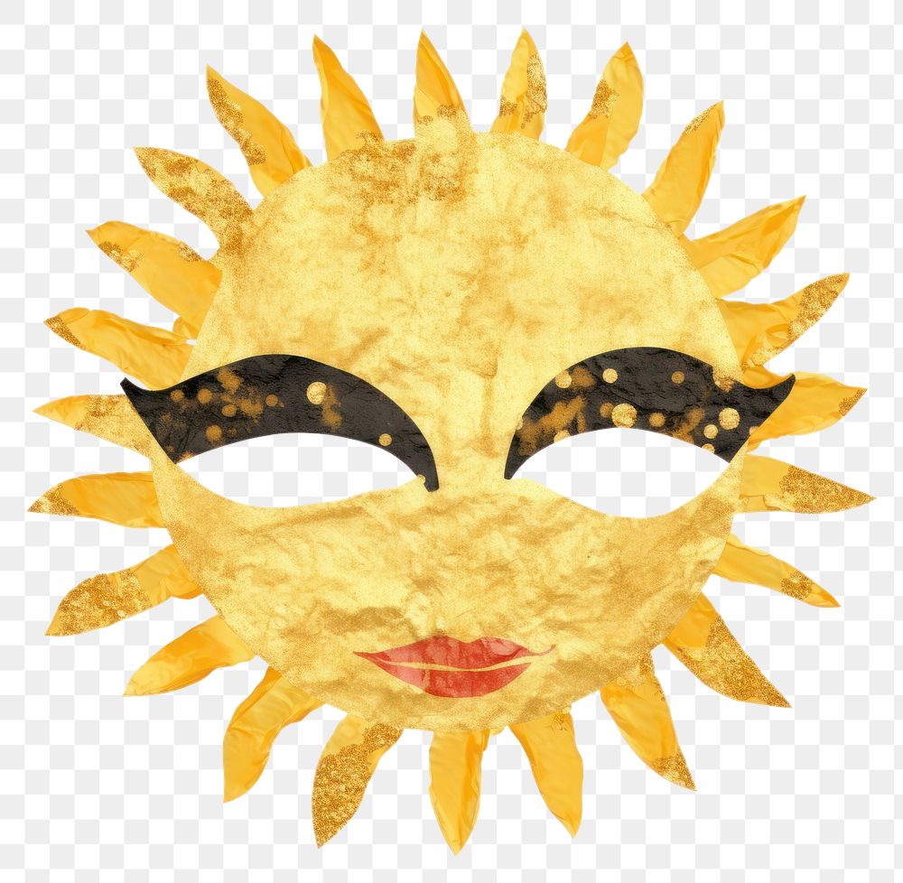 PNG  Sun shape clipart ripped paper mask white background disguise.