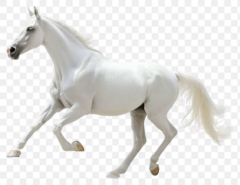 PNG  White Arabian horse stallion animal mammal.