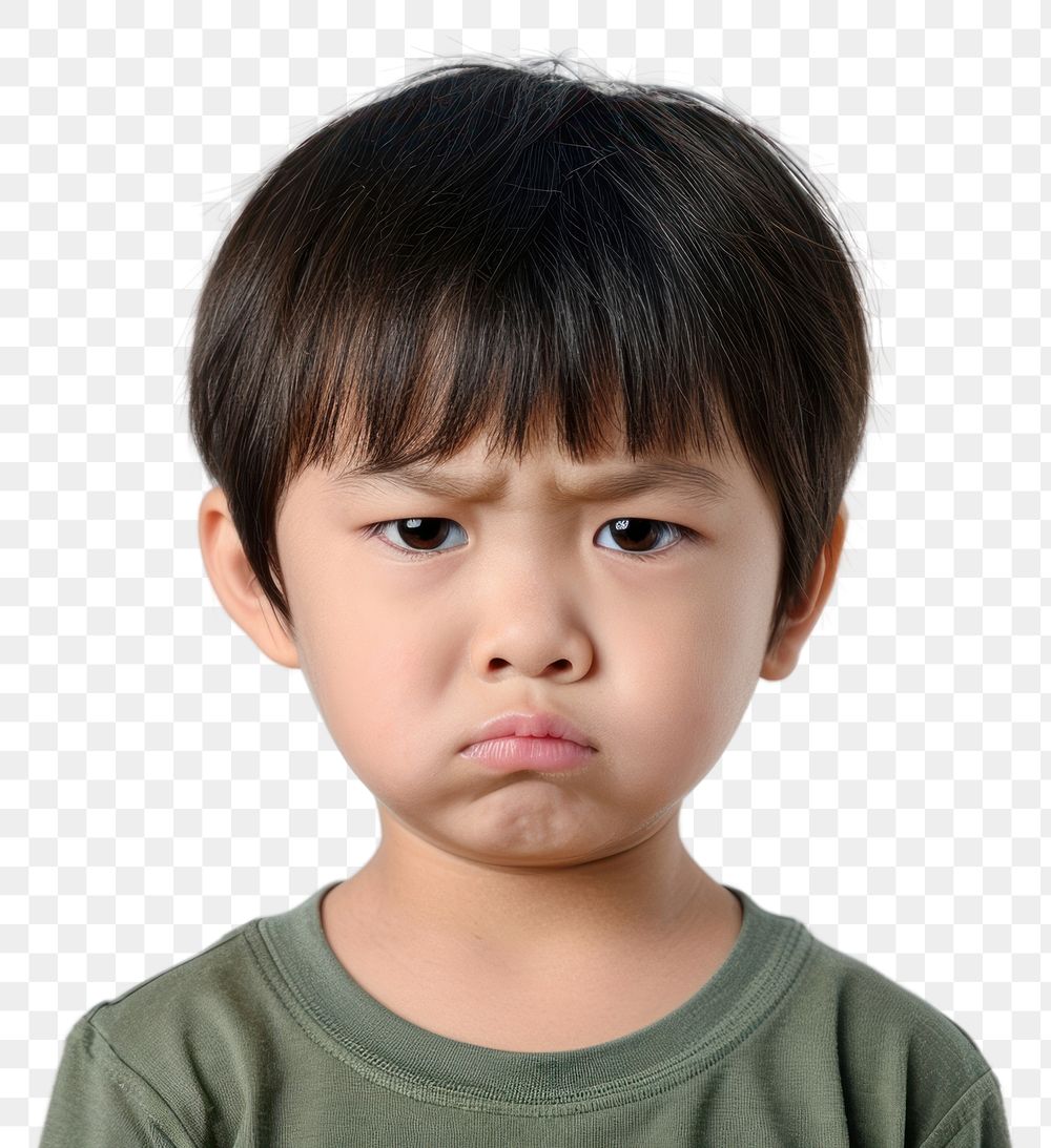 PNG  Asian kid angry face portrait photography crying.