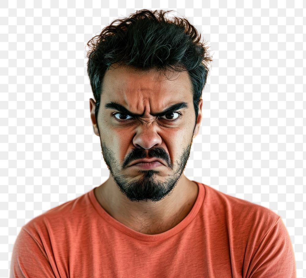 PNG  Latino man angry face portrait photography adult.