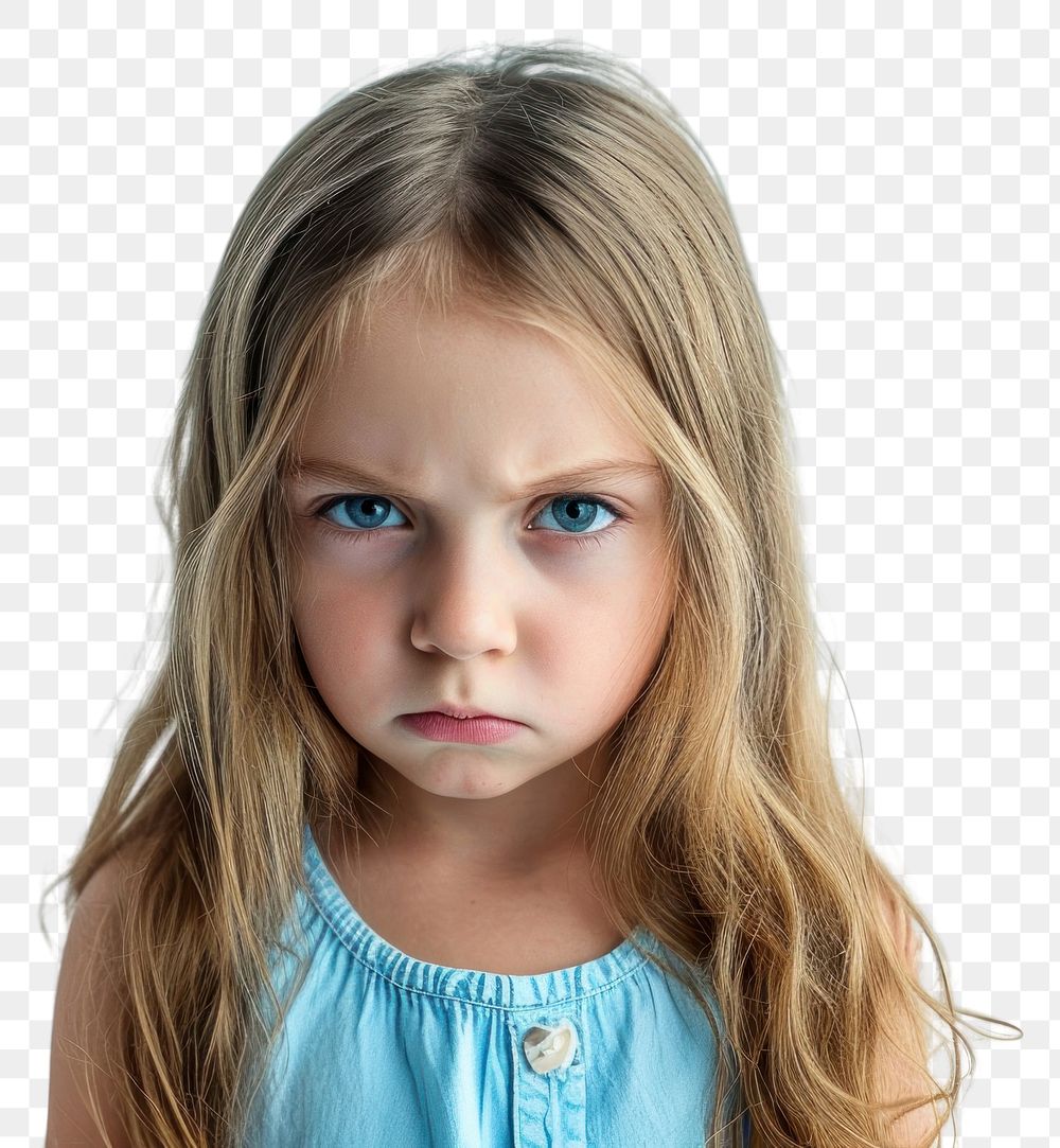 PNG  Lil girl angry face portrait photography child.