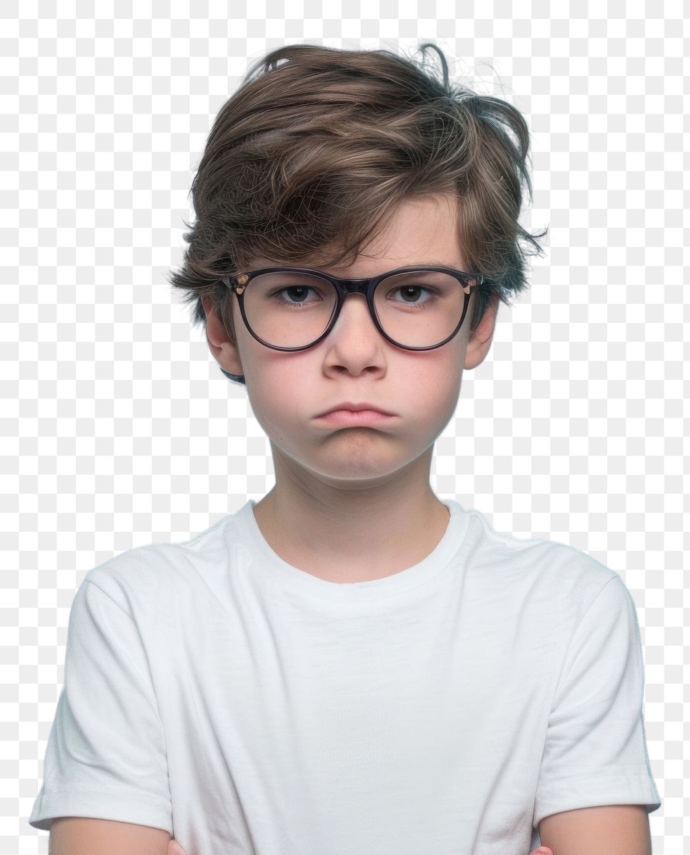 PNG  Nerd boy angry face portrait photography glasses.