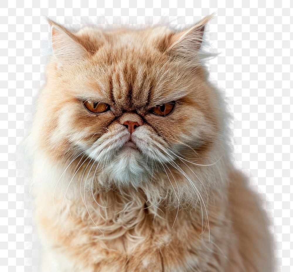 PNG  Persian cat angry face portrait animal mammal.