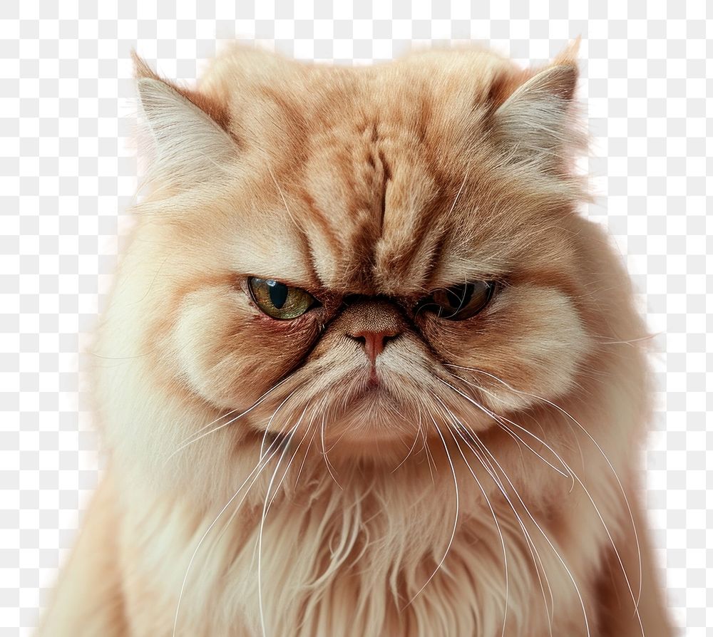 PNG  Persian cat angry face portrait mammal animal.