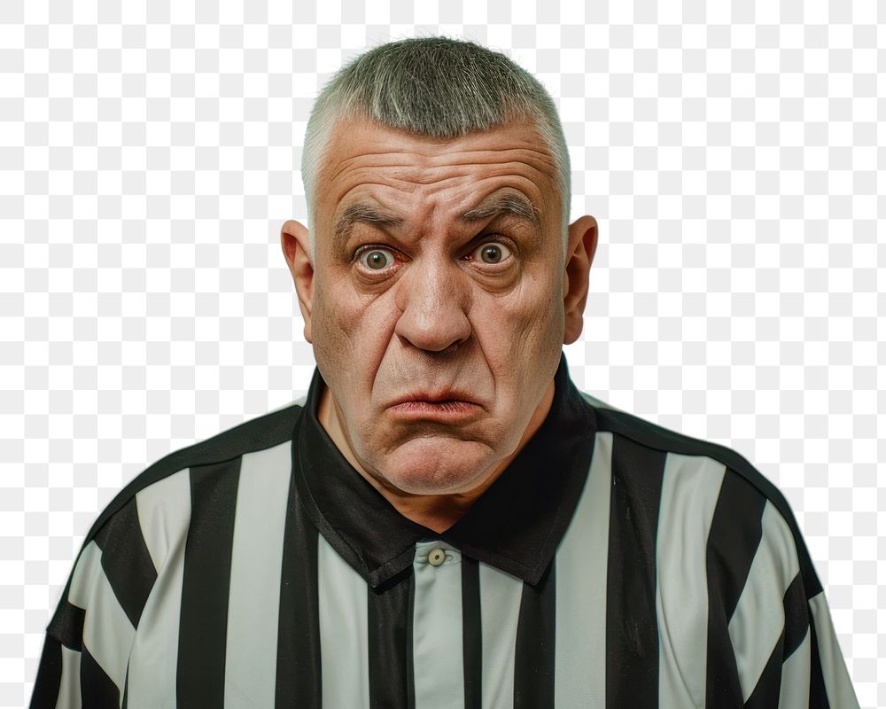 PNG  Referee angry face portrait photography adult.