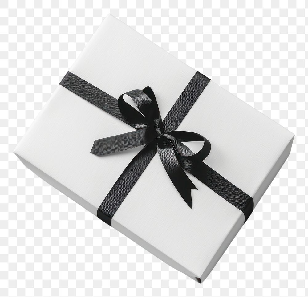 PNG Gift box label mockup white anniversary celebration.